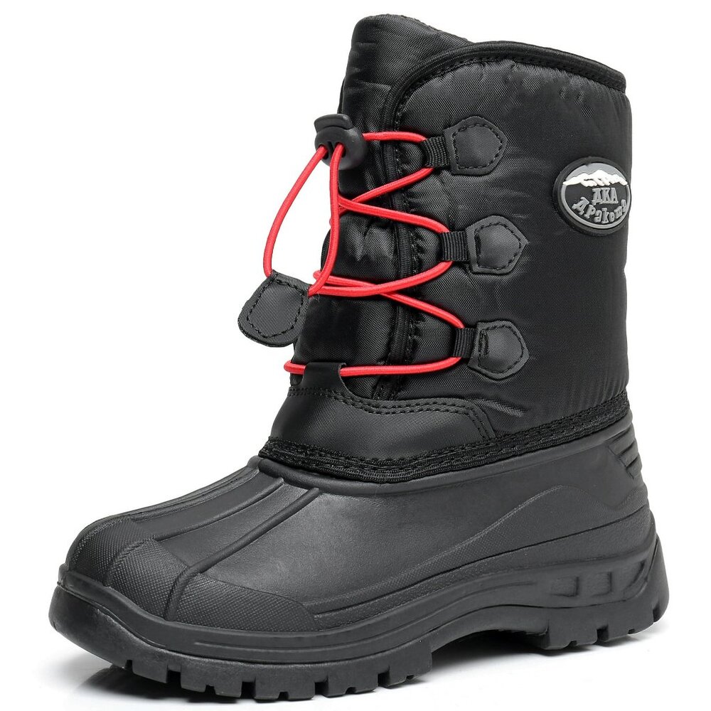 Apakowa Kids Boys Winter Snow Boots Insulated Watetproof (size 4)